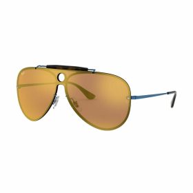 Ray-Ban RB3581N-90387J Blaze Shooter Blue Aviator Dark Orange Mirror Lens Sunglasses