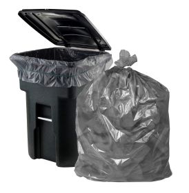 Outdoor Trash Bags Large 33" x 39", Pack of 250 Gray Trash Can Liners, Thin 1.1 Mil Polyethylene Big Garbage Bags Unscented