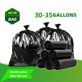 35 Gallon Heavy Duty Trash Bags 33x40 Inch - Commercial Grade 60/120 Count Thick Garbage Bags for Hospital, Restaurant, Yard Leaves