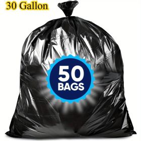 1.6 MIL 50/100 Pieces Ultra Thick Plastic Heavy-Duty 30-Gallon Garbage Bags (50 Pieces, 31.5in x 35.5in) - Ideal for Courtyard Fallen Leaves, Hot