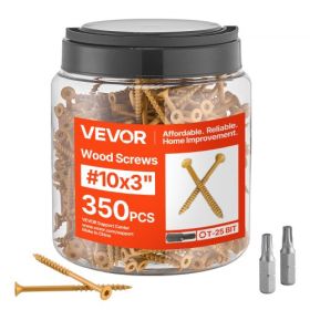 #10 Wood Screws Anti-Rust 3-Inch Outdoor Deck Screws 350PCS T25/Torx Star Drive