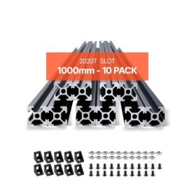 10PCS 39.4in (1000mm) T Slot 2020 Aluminum Extrusion Anodized Linear Rail