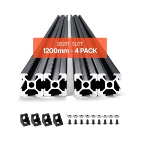 4PCS 47.2 in (1200mm) T Slot 2020 Aluminum Extrusion Anodized Linear Rail