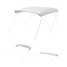 4 Bow Boat Bimini Tops 96"Lx(97"-103")W Awning Top Replacement Light Grey