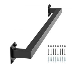 3ft Wall Mounted Stair Handrail Black Iron 250lbs Load Capacity Square Tube