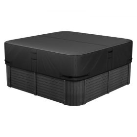 Outdoor Hot Tub Cover 76 x 76 x 20 Inch Weatherproof and Waterproof Black