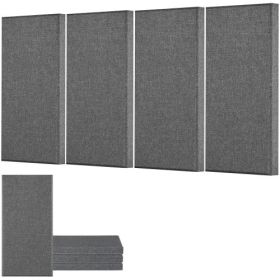 4 PCS Acoustic Wall Panels 2 in Thick 23.6 x 11.8 in Self-adhesive Gray
