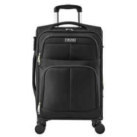 20-Inch Softside Expandable Luggage with Spinner Wheels Carry on Suitcase Black