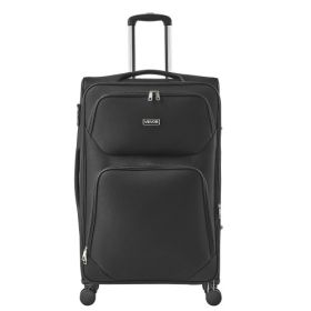 28-Inch Softside Expandable Luggage with Spinner Wheels Checked Suitcase Black