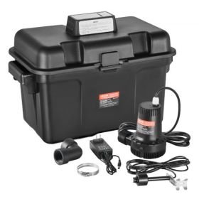Basement Emergency Back-Up Sump Pump Backup Sump Pump System 2000GPH 0.17 HP