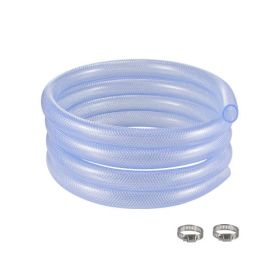 Braided Clear Vinyl Tubing 3/4" ID x 19/20" OD 10FT Plastic PVC Tubing