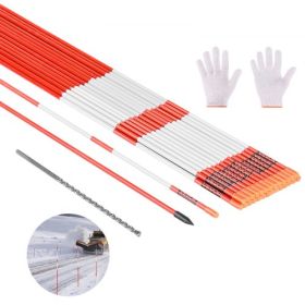 50Pcs Reflective Driveway Markers 5/16" Dia 60 in Snow Stakes Reflectors Orange