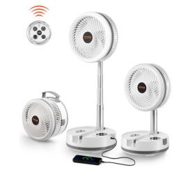 10 inch Foldable Rechargeable Oscillating Fan 3 in 1 Remote 9 Speeds