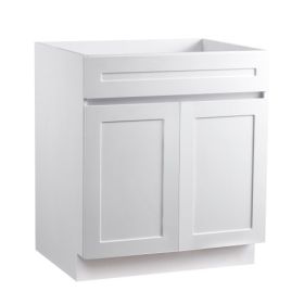 Shaker Base Cabinet 30" W x 24" D x 34.5" H Ready to Assemble Cabinet White