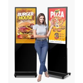 43" Digital Signage Display Touchscreen 2K UHD LCD Screen Floor Standing Kiosk