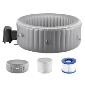 Inflatable Hot Tub 4 to 6 Person 81.9 x 26in Round Portable Outdoor Spa 130 Jets