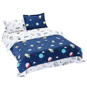 VEVOR Kids Comforter Set 5 Pieces Twin Bedding Set for Kid & Teen Space Printed with Duvet Insert Included