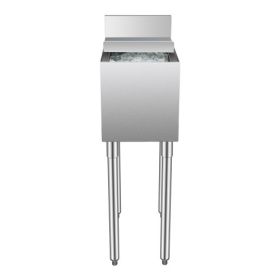 Commercial Ice Bin 28 L Underbar Ice Bin with Sliding Lid and Bottle Holders