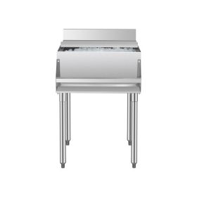 Commercial Ice Bin 61.6 L Underbar Ice Bin with Sliding Lid and Bottle Holders