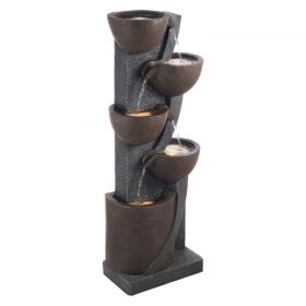 Outdoor Water Fountain 5-Tier Jar-Shaped Cascading 49.61 in Fountains