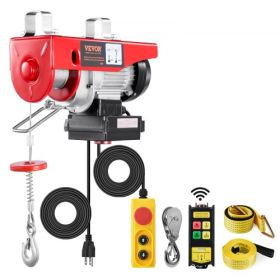 VEVOR Electric Hoist Crane Winch 440 lbs 328 ft Wireless & 14 ft Wired Remote