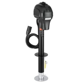 Electric Trailer Jack 3500 lbs Power Tongue Jack for RV Trailer & Camper Black With a 7-pin Trailer Connector