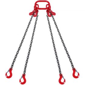 VEVOR 5/16" x 10' Chain Sling 4 Legs G80 Lifting Chain with Grab Hooks 11000 lbs