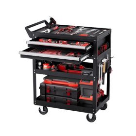 VEVOR 5-Tier Tool Cart on Wheels 400 lb Rolling Work Cart with Drawer & Pegboard