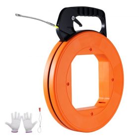 Fish Tape Wire Cable Line Puller 100ft 1/16in Fiberglass High Plastic Case