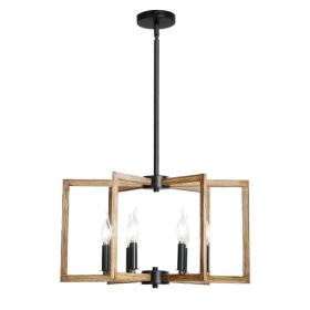 6-Light Chandelier Metal Modern Chandelier Adjustable Height for Ceilings
