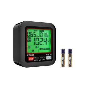 VEVOR Outlet Tester Electrical GFCI Trip Tester LCD Display Receptacle Detector