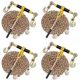 VEVOR Ratchet Chain Binder 3/8 in x 20 ft G80 Chains Load Binder for Hauling