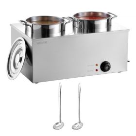 Commercial Soup Warmer Soup Station with 2*6.34Qt Pot Soup Kettle Warmer