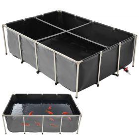 Canvas Fish Pond Above Ground Koi Tank 470 Gal with Clear Viewing Panel