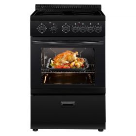 24 in Electric Range Oven 2.7 Cu. Ft. 4 Cooktop Burners Stainless Steel Body