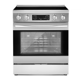 30 in Electric Range Oven 4.8 Cu. Ft. 4 Cooktop Burners Stainless Steel Body