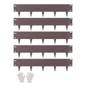Steel Landscape Edging 5 Packs 39 x 5in Rust-Resistant Edging Border Brown