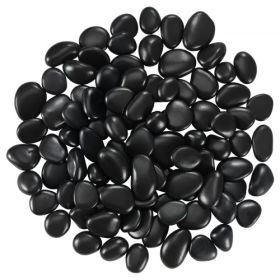 Natural River Rocks 1-2 in 15 lbs Decorative Smooth Black Garden Pebble Stones