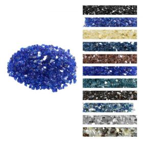 35 LBS Fire Glass 1/2-Inch Fireplace Glass Rocks for Fire Pit Table Cobalt Blue