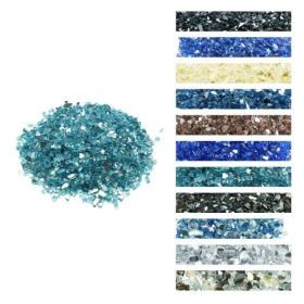 10 LBS Fire Glass 1/2-Inch Fireplace Glass Rocks for Fire Pit Table Aqua Blue