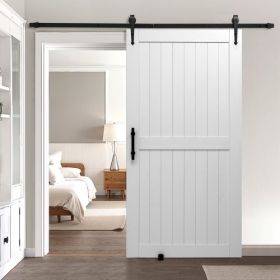 VEVOR Sliding Barn Door with Hardware Kit 42 x 84 inch MDF Panel PVC Surface
