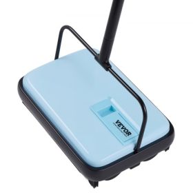Carpet Floor Sweeper Manual 6.7 inch Width Sweeping Paths Non Electric Blue