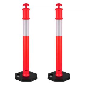 VEVOR 2 Packs Traffic Delineator Posts 48 in Traffic Safety Cones Weighted Base