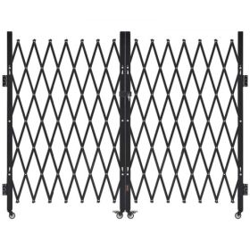 Double Folding Security Gate Lockable Scissor Gate 129.92 x 63.19 in(WxH)