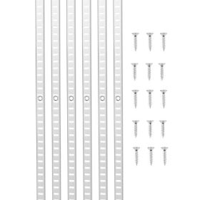 VEVOR Shelf Track 36.3-inch 8 Pack Adjustable Steel Wall Mounted Shelf Pilaster