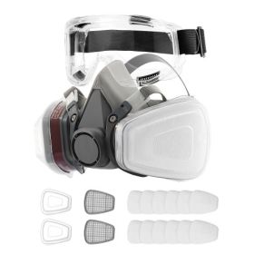 VEVOR Respirator Mask Reusable Half Face Cover with Safety Glasses Filters for Dust,Dust Mask for Woodworking