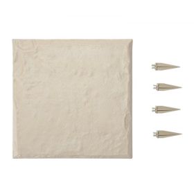 Decorative Stepping Stones with Stakes 16Pcs 15.5x15.5 in Walkway Pavers Beige