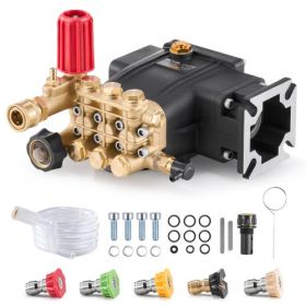 Pressure Washer Pump 3/4" Shaft Horizontal Triplex Plunger 3300 PSI 2.5GPM