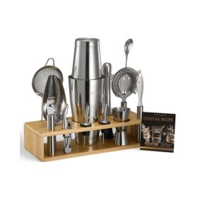 Cocktail Shaker Set 13 Pcs Bartender Kit Stainless Steel Bar Tool Set Silver