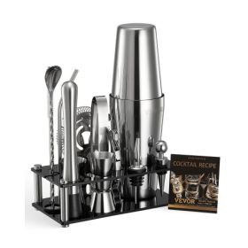 Cocktail Shaker Set 14 Pcs Bartender Kit Stainless Steel Bar Tool Set Silver
